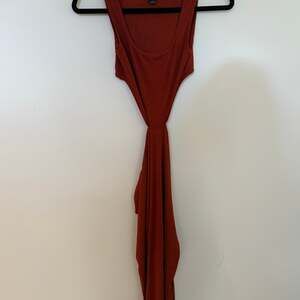 SHEIN burnt orange ribbed cut out dress sexy summer sun dress